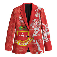 Personalised Kolisi Tonga Blazer Mate Maa Tonga Ngatu Pattern - Polynesian Pride