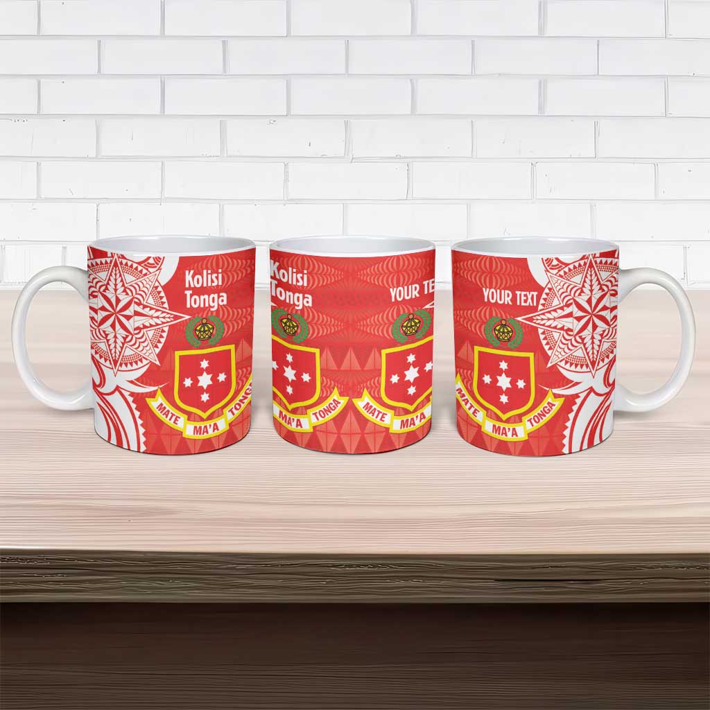 Personalised Kolisi Tonga Ceramic Mug Mate Maa Tonga Ngatu Pattern - Polynesian Pride