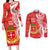 Personalised Kolisi Tonga Couples Matching Long Sleeve Bodycon Dress and Long Sleeve Button Shirt Mate Maa Tonga Ngatu Pattern - Polynesian Pride