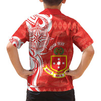Personalised Kolisi Tonga Family Matching Long Sleeve Bodycon Dress and Hawaiian Shirt Mate Maa Tonga Ngatu Pattern - Polynesian Pride