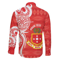 Personalised Kolisi Tonga Family Matching Long Sleeve Bodycon Dress and Hawaiian Shirt Mate Maa Tonga Ngatu Pattern - Polynesian Pride