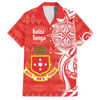 Personalised Kolisi Tonga Family Matching Off The Shoulder Long Sleeve Dress and Hawaiian Shirt Mate Maa Tonga Ngatu Pattern - Polynesian Pride