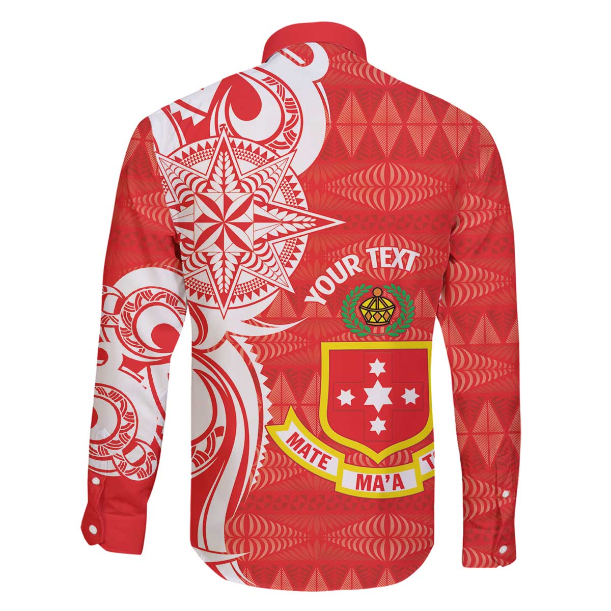 Personalised Kolisi Tonga Family Matching Off The Shoulder Long Sleeve Dress and Hawaiian Shirt Mate Maa Tonga Ngatu Pattern - Polynesian Pride