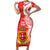 Personalised Kolisi Tonga Family Matching Short Sleeve Bodycon Dress and Hawaiian Shirt Mate Maa Tonga Ngatu Pattern - Polynesian Pride