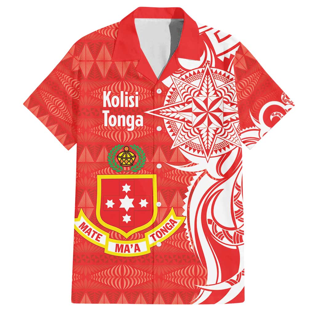 Personalised Kolisi Tonga Family Matching Tank Maxi Dress and Hawaiian Shirt Mate Maa Tonga Ngatu Pattern - Polynesian Pride