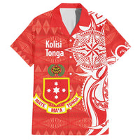 Personalised Kolisi Tonga Family Matching Tank Maxi Dress and Hawaiian Shirt Mate Maa Tonga Ngatu Pattern - Polynesian Pride