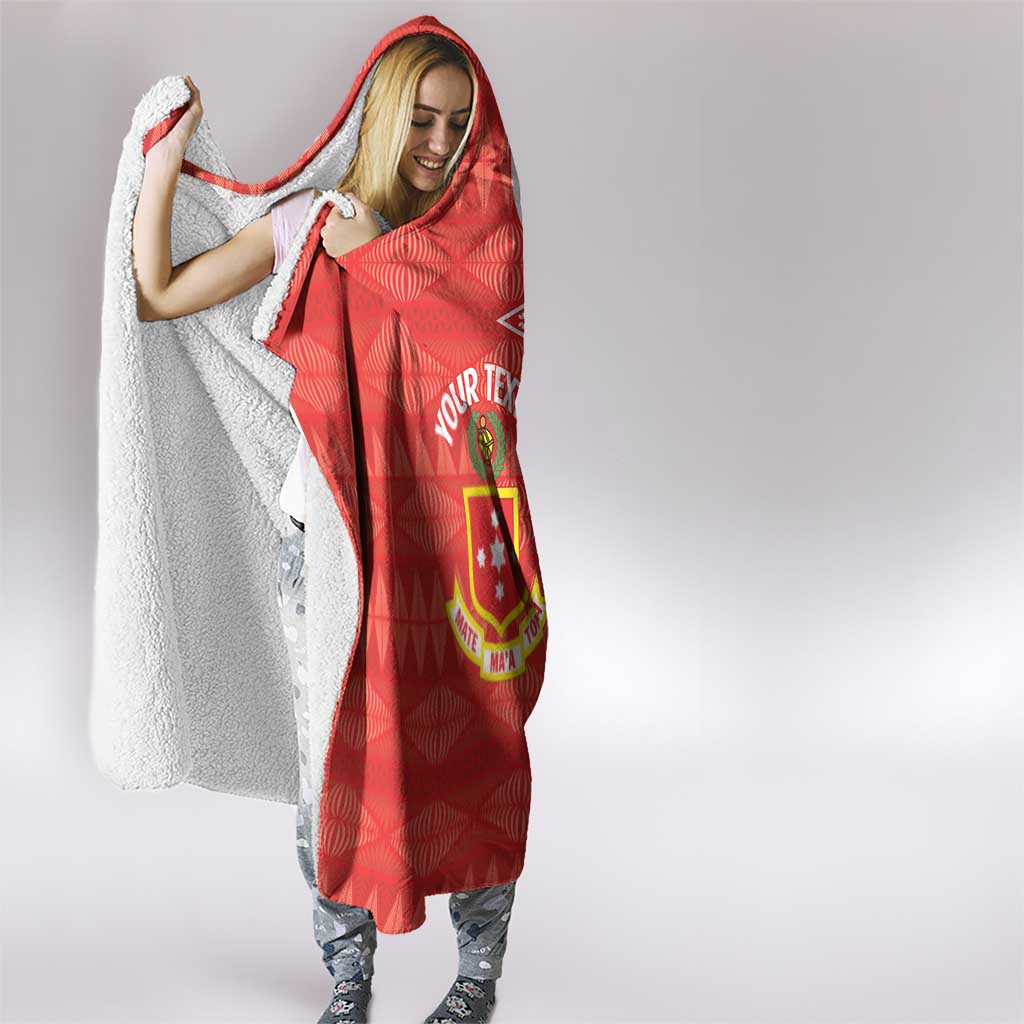 Personalised Kolisi Tonga Hooded Blanket Mate Maa Tonga Ngatu Pattern - Polynesian Pride