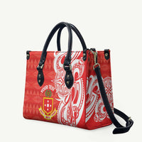 Personalised Kolisi Tonga Leather Bag Mate Maa Tonga Ngatu Pattern - Polynesian Pride