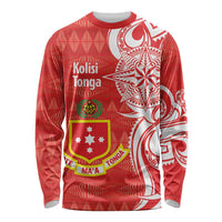 Personalised Kolisi Tonga Long Sleeve Shirt Mate Maa Tonga Ngatu Pattern - Polynesian Pride