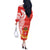 Personalised Kolisi Tonga Off The Shoulder Long Sleeve Dress Mate Maa Tonga Ngatu Pattern - Polynesian Pride