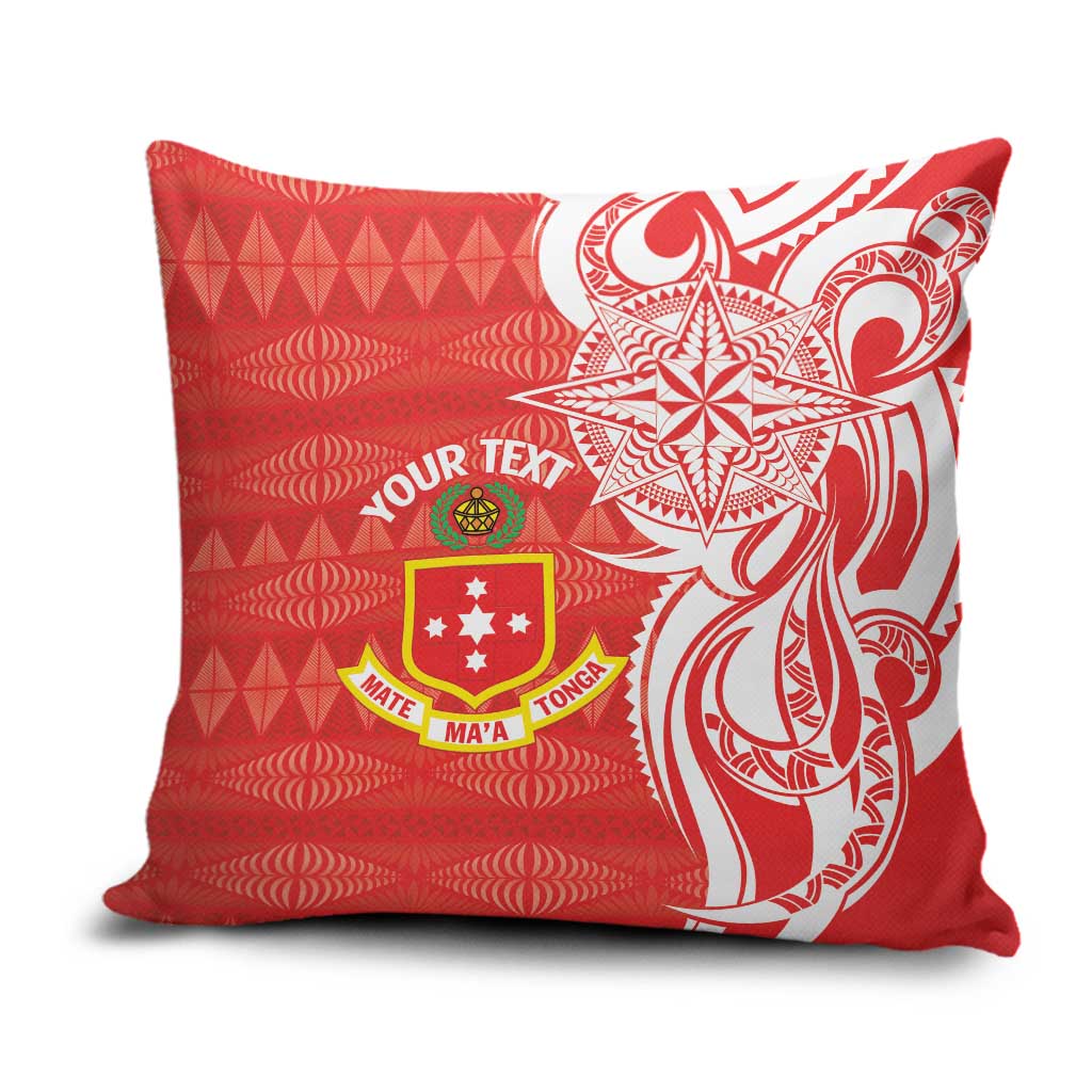 Personalised Kolisi Tonga Pillow Cover Mate Maa Tonga Ngatu Pattern - Polynesian Pride