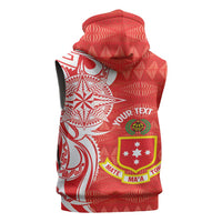 Personalised Kolisi Tonga Sleeveless Hoodie Mate Maa Tonga Ngatu Pattern - Polynesian Pride