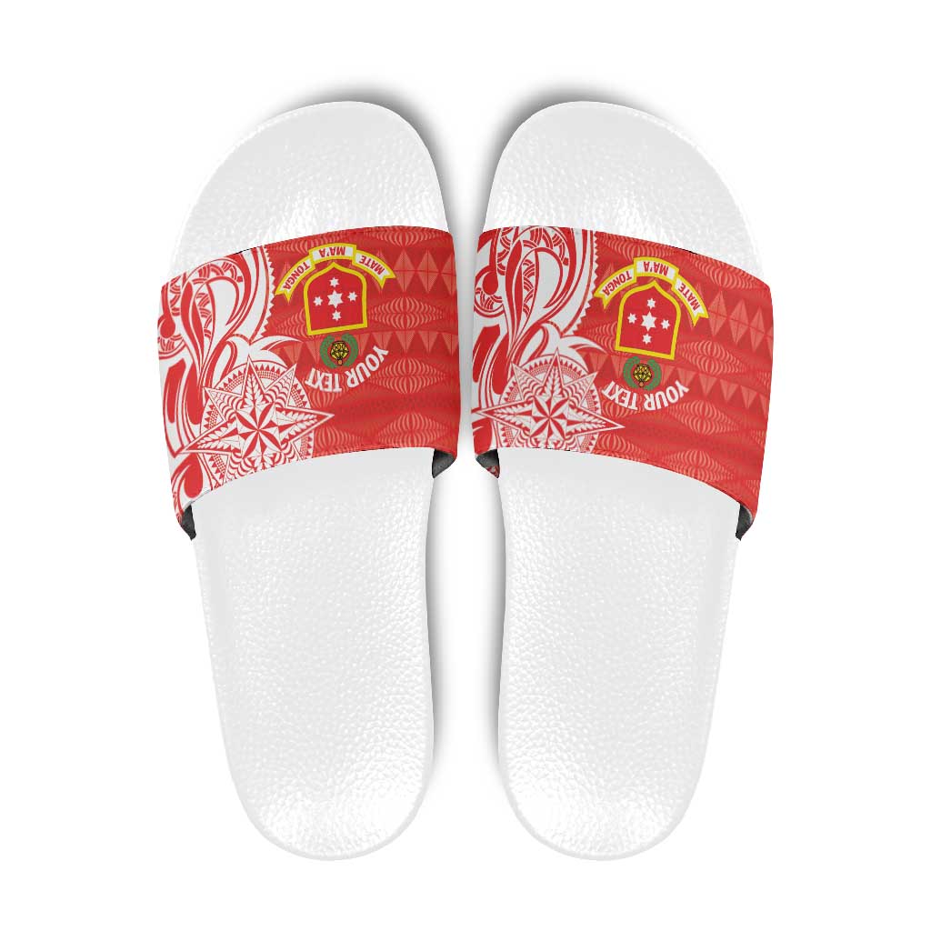 Personalised Kolisi Tonga Slide Sandals Mate Maa Tonga Ngatu Pattern - Polynesian Pride