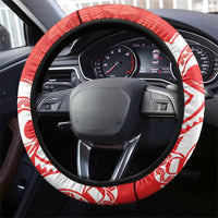 Kolisi Tonga Steering Wheel Cover Mate Maa Tonga Ngatu Pattern - Polynesian Pride