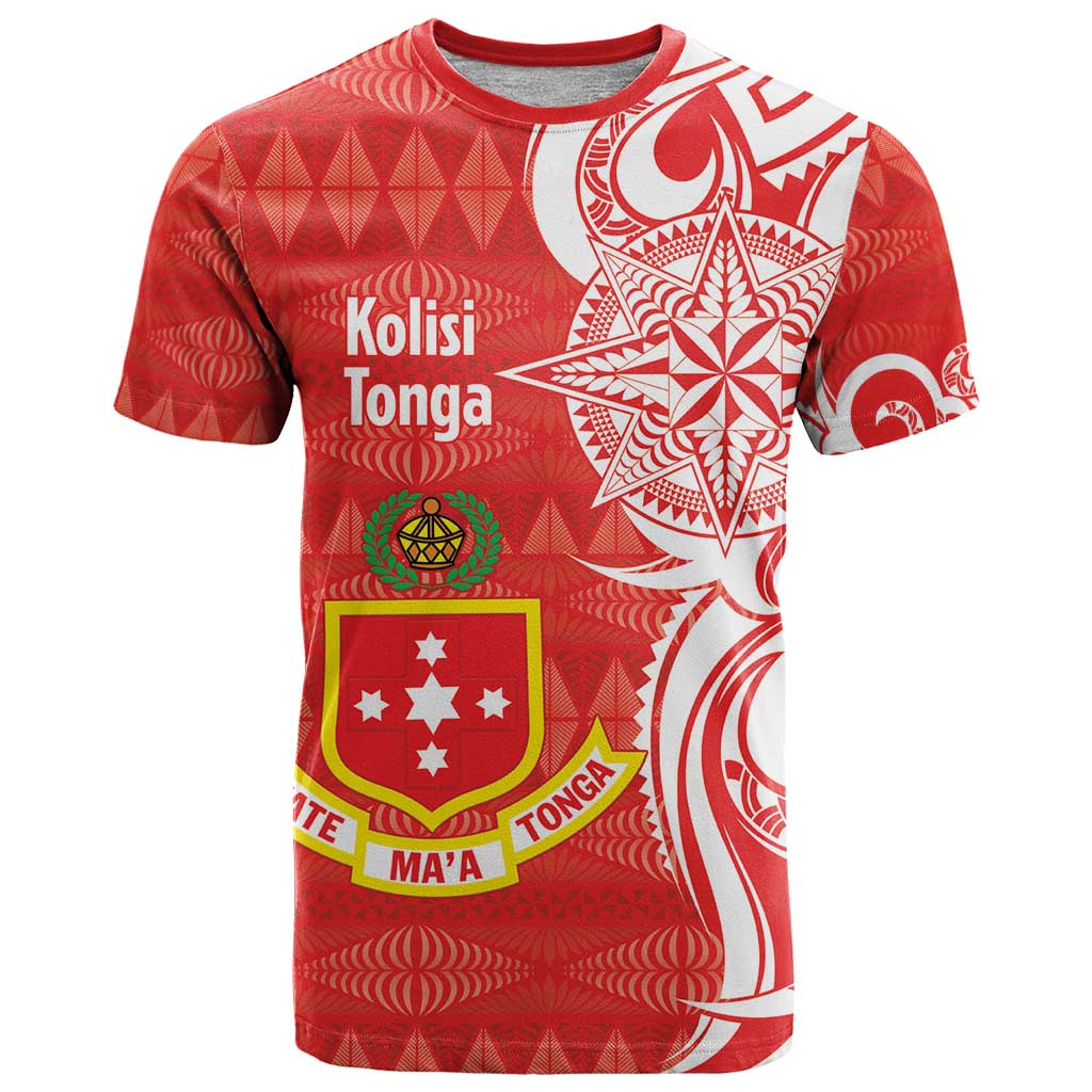 Personalised Kolisi Tonga T Shirt Mate Maa Tonga Ngatu Pattern - Polynesian Pride
