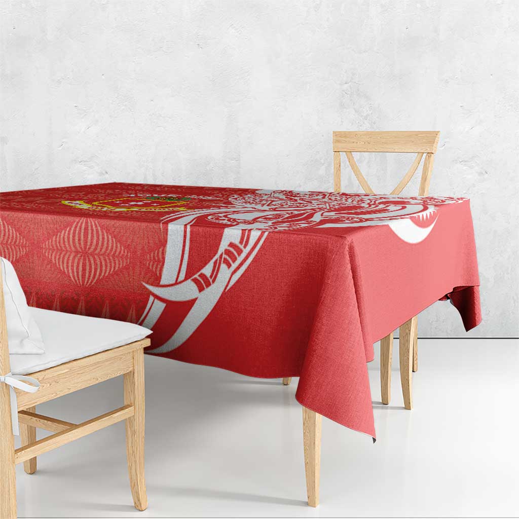 Personalised Kolisi Tonga Tablecloth Mate Maa Tonga Ngatu Pattern - Polynesian Pride
