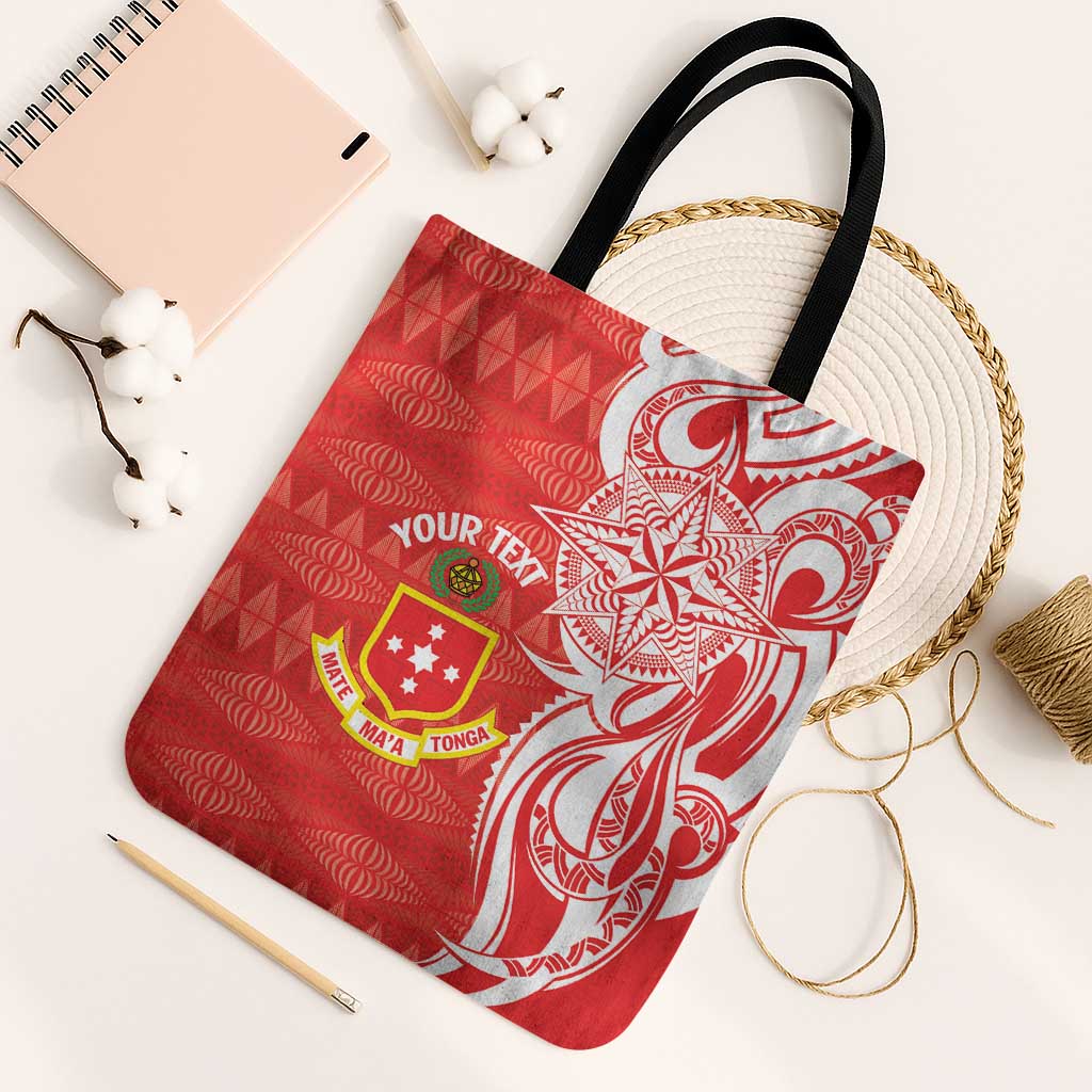 Personalised Kolisi Tonga Tote Bag Mate Maa Tonga Ngatu Pattern - Polynesian Pride