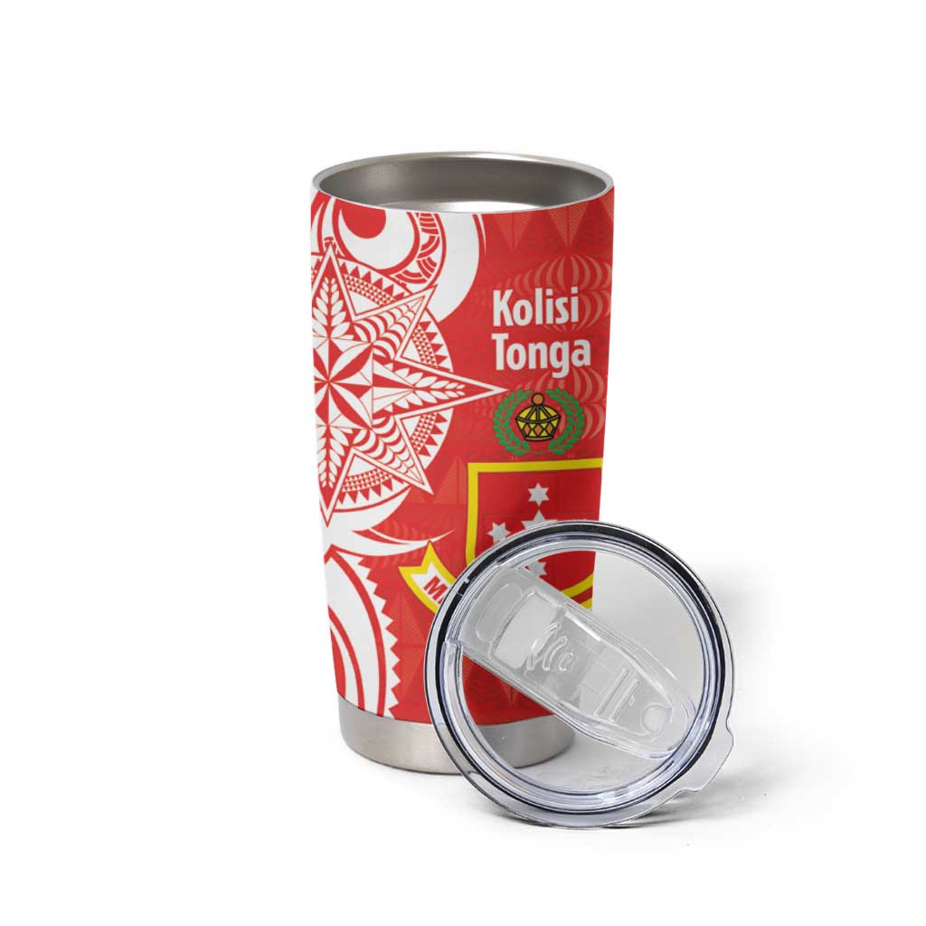 Personalised Kolisi Tonga Tumbler Cup Mate Maa Tonga Ngatu Pattern - Polynesian Pride
