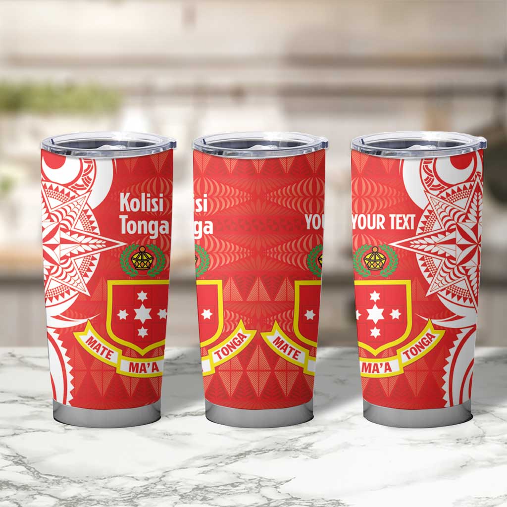 Personalised Kolisi Tonga Tumbler Cup Mate Maa Tonga Ngatu Pattern - Polynesian Pride