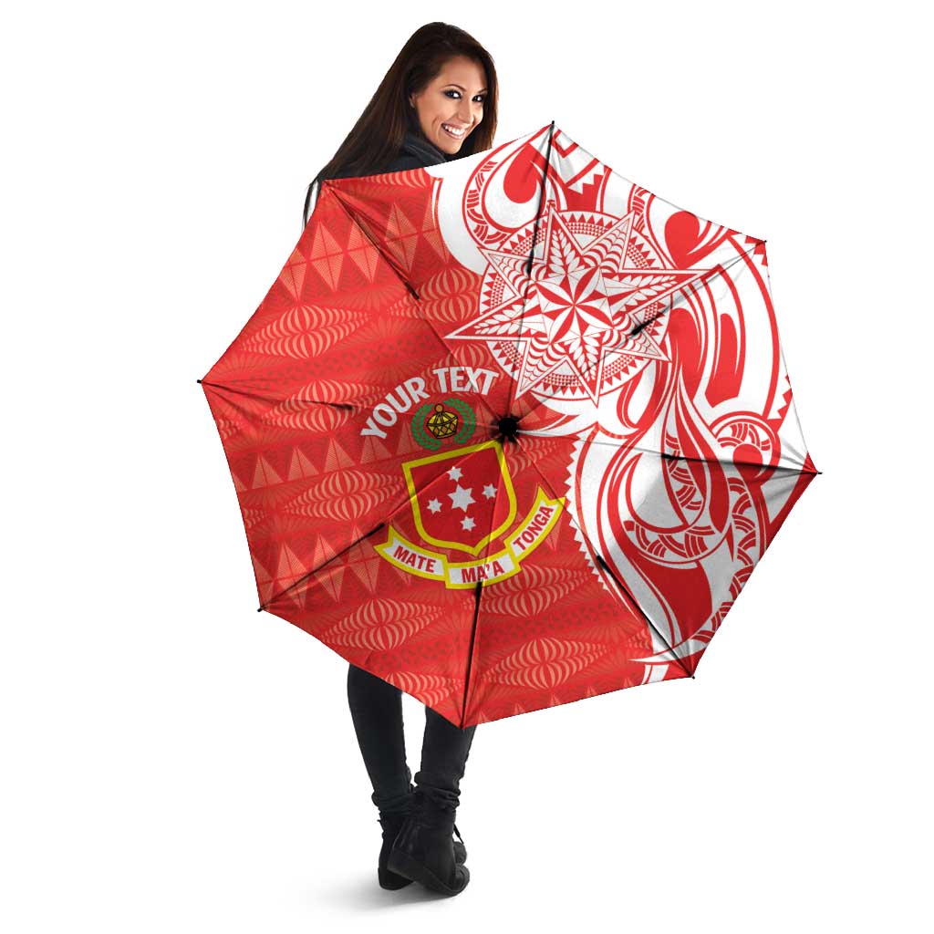 Personalised Kolisi Tonga Umbrella Mate Maa Tonga Ngatu Pattern - Polynesian Pride