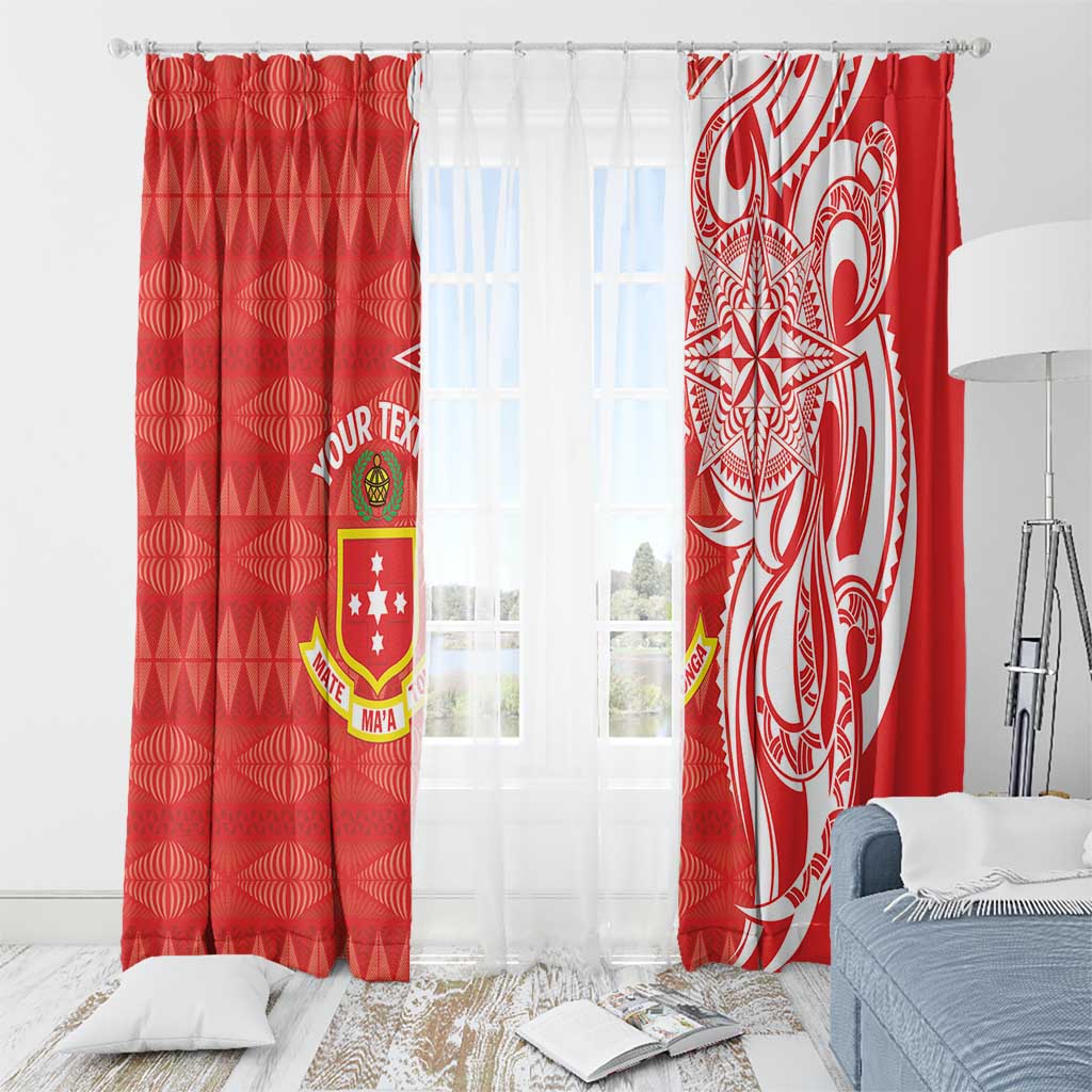 Personalised Kolisi Tonga Window Curtain Mate Maa Tonga Ngatu Pattern - Polynesian Pride
