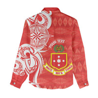 Personalised Kolisi Tonga Women Casual Shirt Mate Maa Tonga Ngatu Pattern - Polynesian Pride