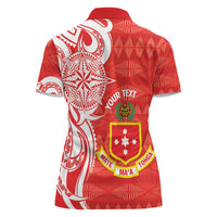 Personalised Kolisi Tonga Women Polo Shirt Mate Maa Tonga Ngatu Pattern - Polynesian Pride