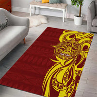 Personalised Tonga High School Area Rug THS Tongan Ngatu Pattern - Polynesian Pride