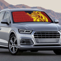 Personalised Tonga High School Auto Sun Shade THS Tongan Ngatu Pattern - Polynesian Pride