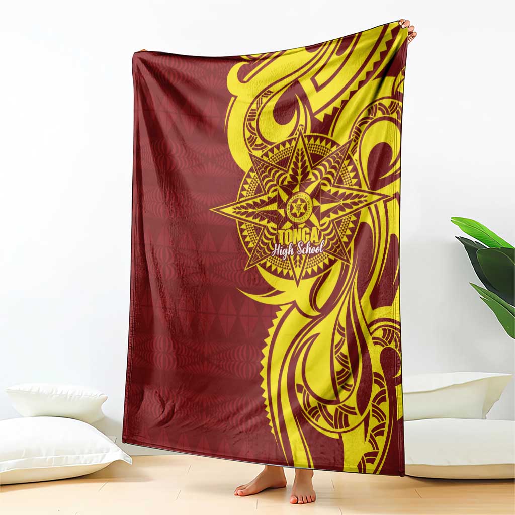 Personalised Tonga High School Blanket THS Tongan Ngatu Pattern - Polynesian Pride