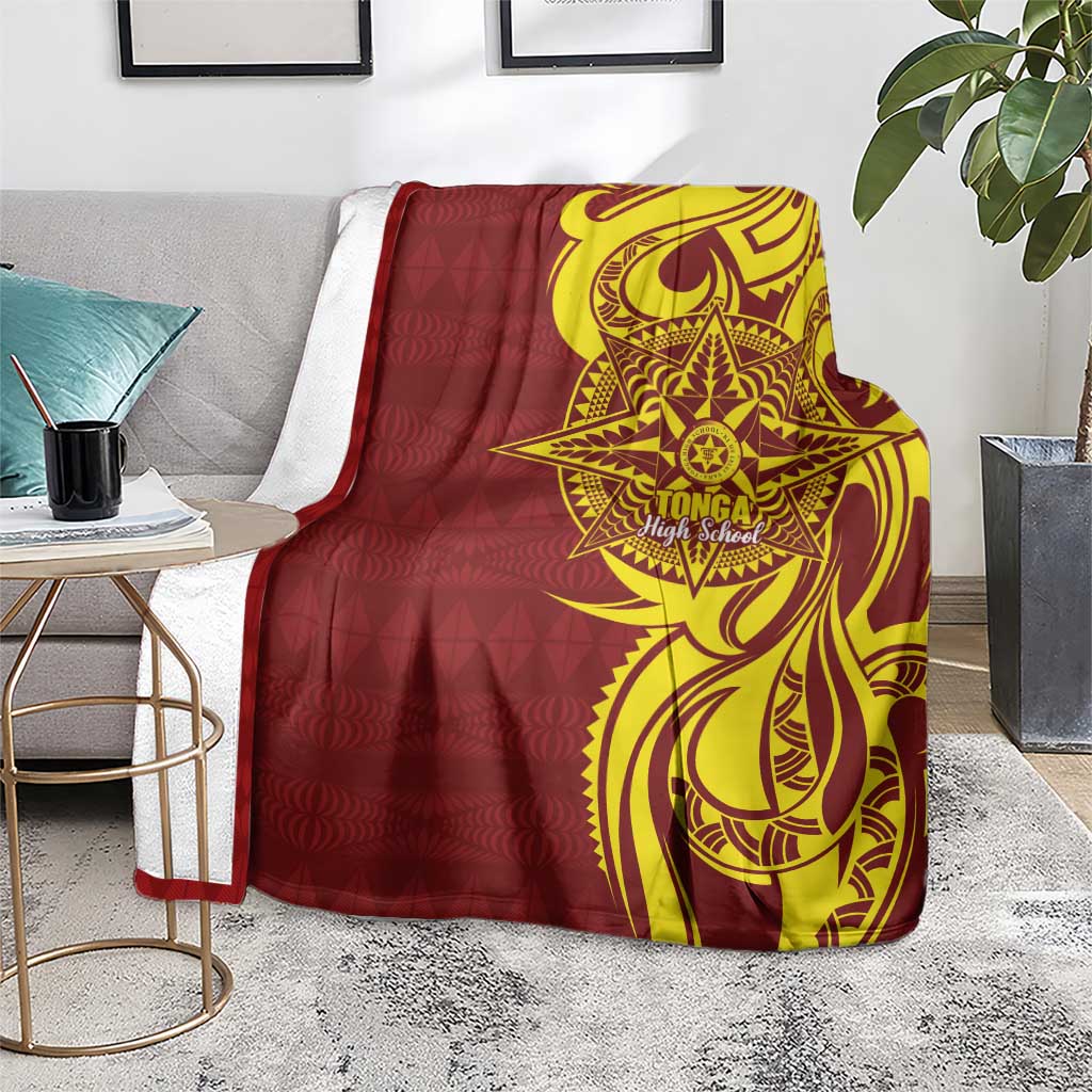 Personalised Tonga High School Blanket THS Tongan Ngatu Pattern - Polynesian Pride