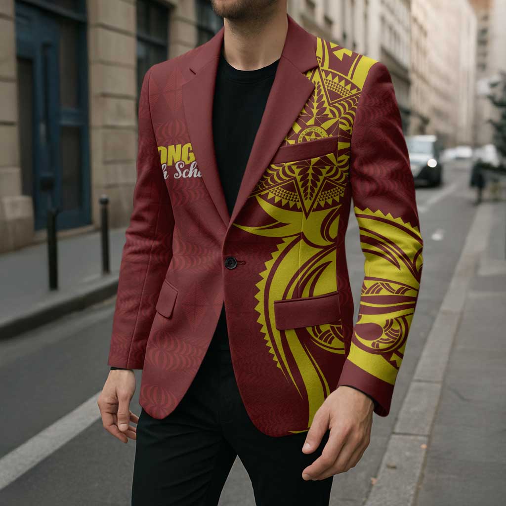 Personalised Tonga High School Blazer THS Tongan Ngatu Pattern - Polynesian Pride
