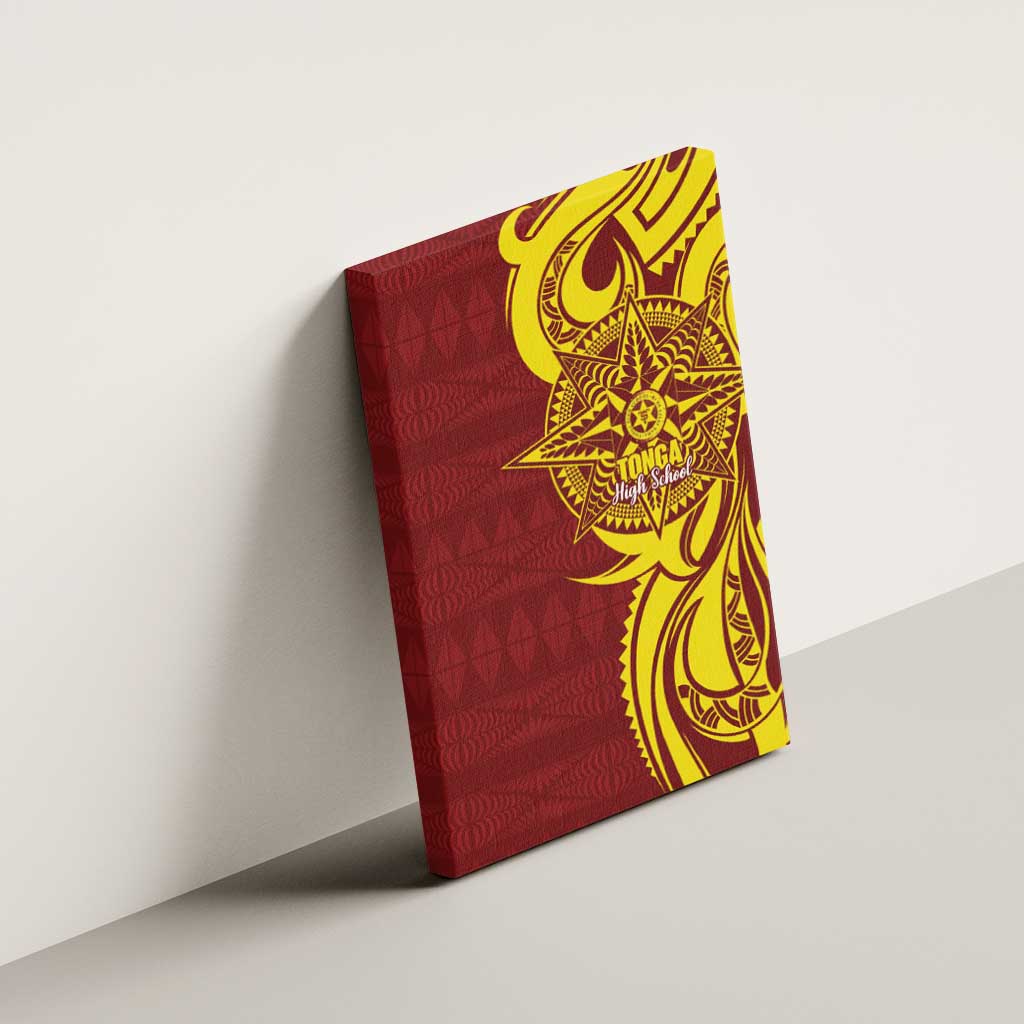 Personalised Tonga High School Canvas Wall Art THS Tongan Ngatu Pattern - Polynesian Pride