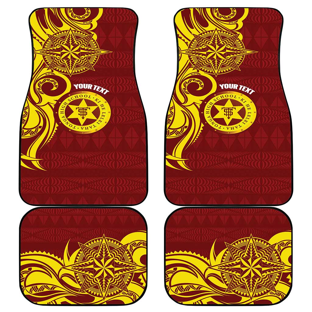 Personalised Tonga High School Car Mats THS Tongan Ngatu Pattern - Polynesian Pride