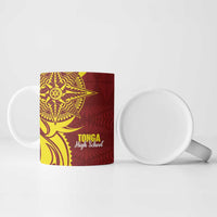 Personalised Tonga High School Ceramic Mug THS Tongan Ngatu Pattern - Polynesian Pride