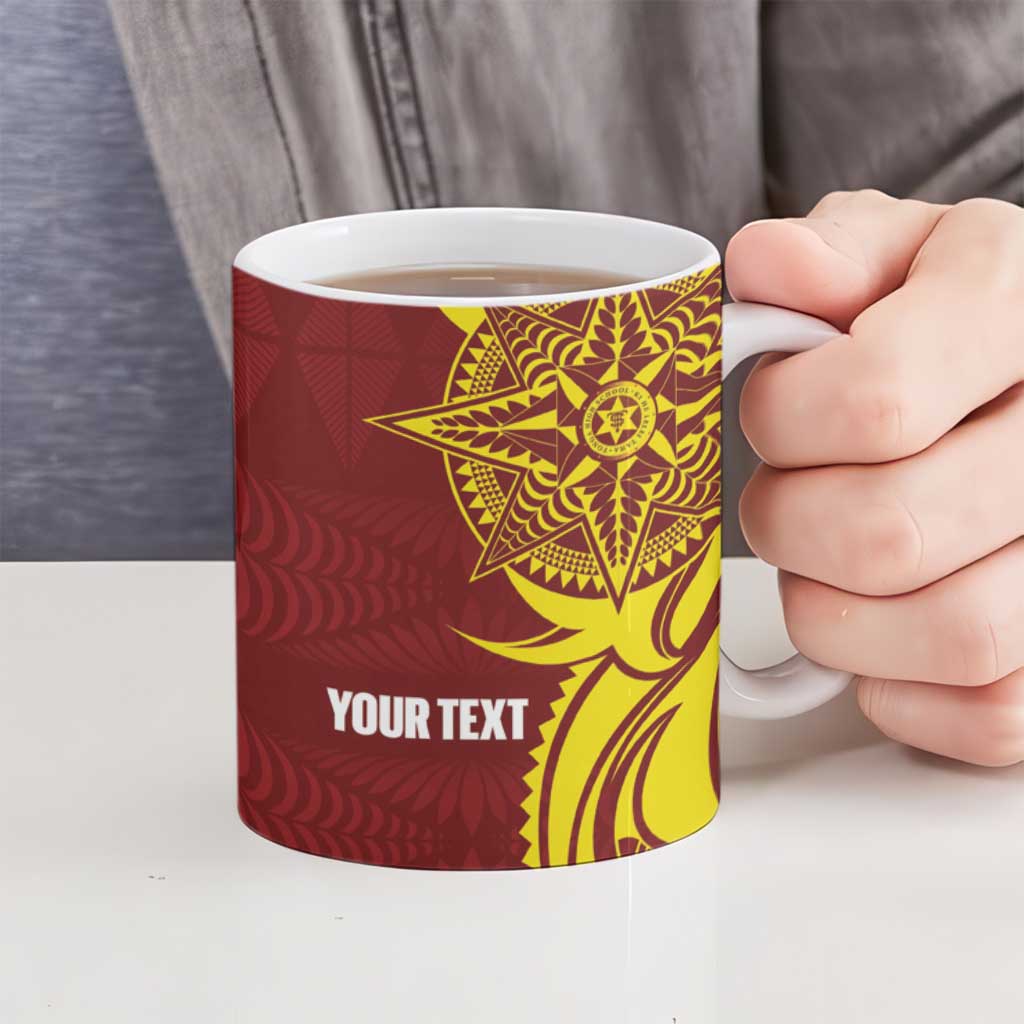 Personalised Tonga High School Ceramic Mug THS Tongan Ngatu Pattern - Polynesian Pride