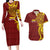 Personalised Tonga High School Couples Matching Long Sleeve Bodycon Dress and Hawaiian Shirt THS Tongan Ngatu Pattern - Polynesian Pride