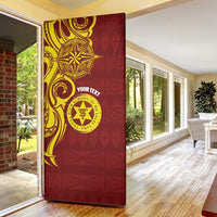 Personalised Tonga High School Door Cover THS Tongan Ngatu Pattern - Polynesian Pride