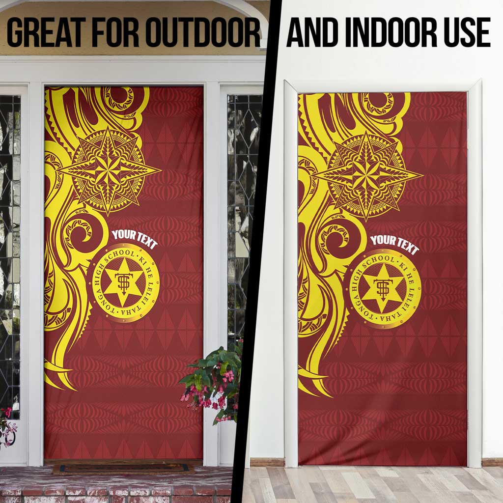 Personalised Tonga High School Door Cover THS Tongan Ngatu Pattern - Polynesian Pride