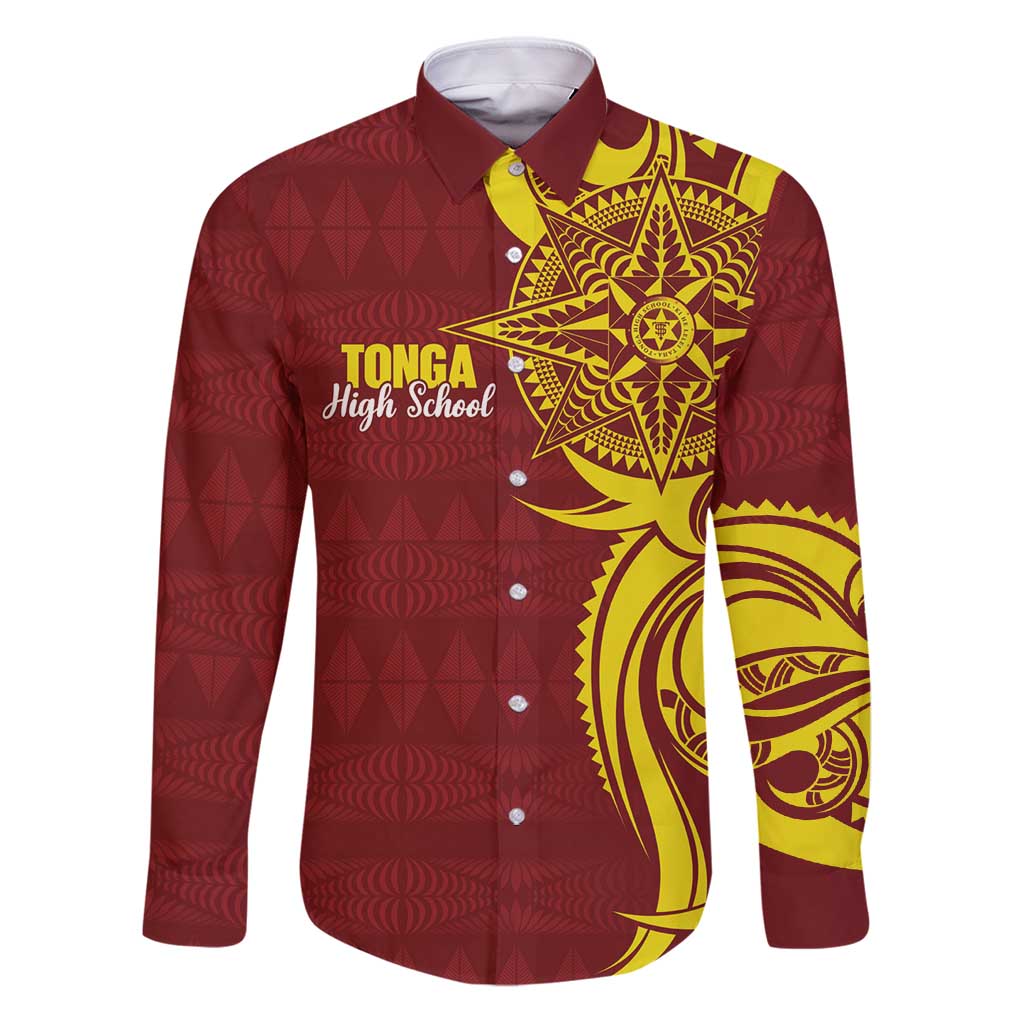 Personalised Tonga High School Family Matching Puletasi and Hawaiian Shirt THS Tongan Ngatu Pattern - Polynesian Pride