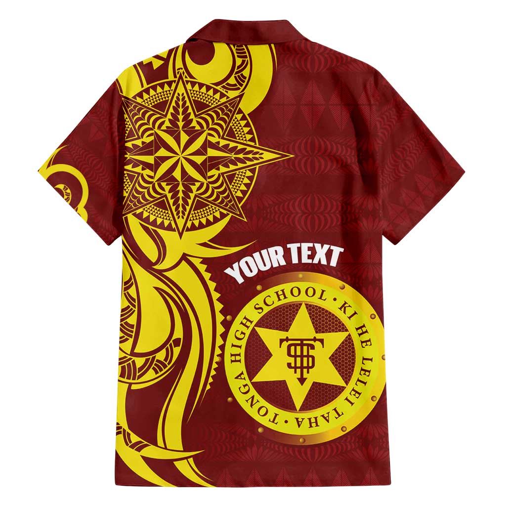 Personalised Tonga High School Family Matching Summer Maxi Dress and Hawaiian Shirt THS Tongan Ngatu Pattern - Polynesian Pride