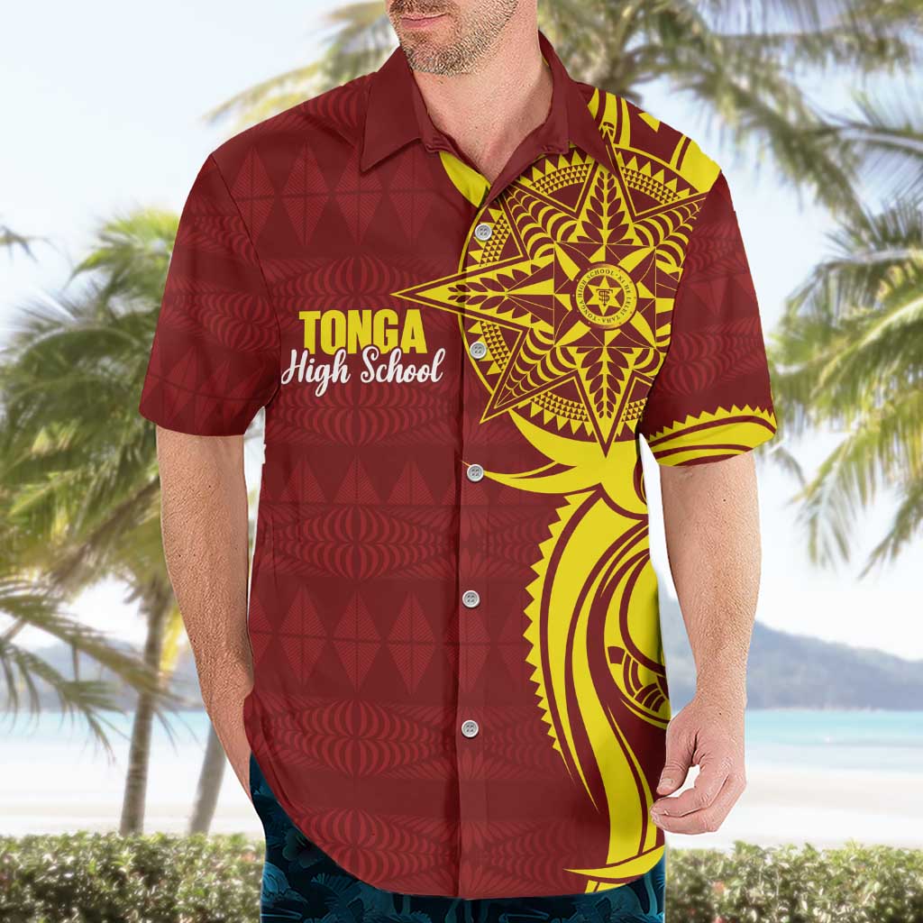 Personalised Tonga High School Hawaiian Shirt THS Tongan Ngatu Pattern - Polynesian Pride