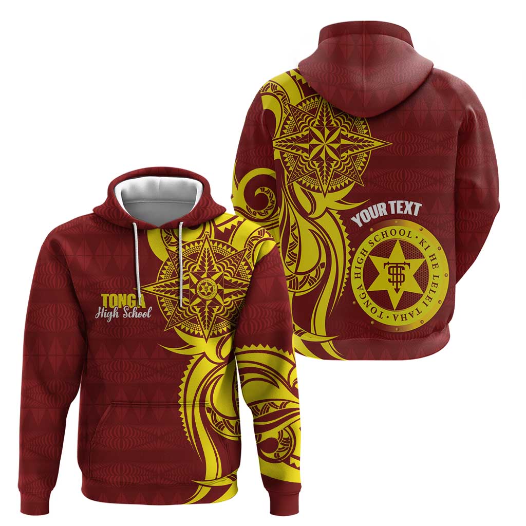 Personalised Tonga High School Hoodie THS Tongan Ngatu Pattern - Polynesian Pride