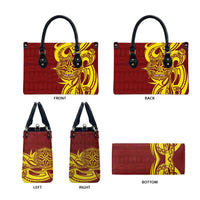 Personalised Tonga High School Leather Bag THS Tongan Ngatu Pattern - Polynesian Pride