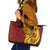 Personalised Tonga High School Leather Tote Bag THS Tongan Ngatu Pattern - Polynesian Pride