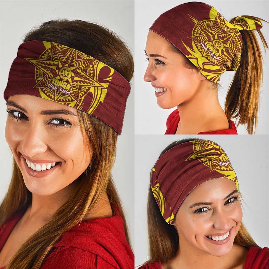Personalised Tonga High School Neck Gaiter THS Tongan Ngatu Pattern - Polynesian Pride