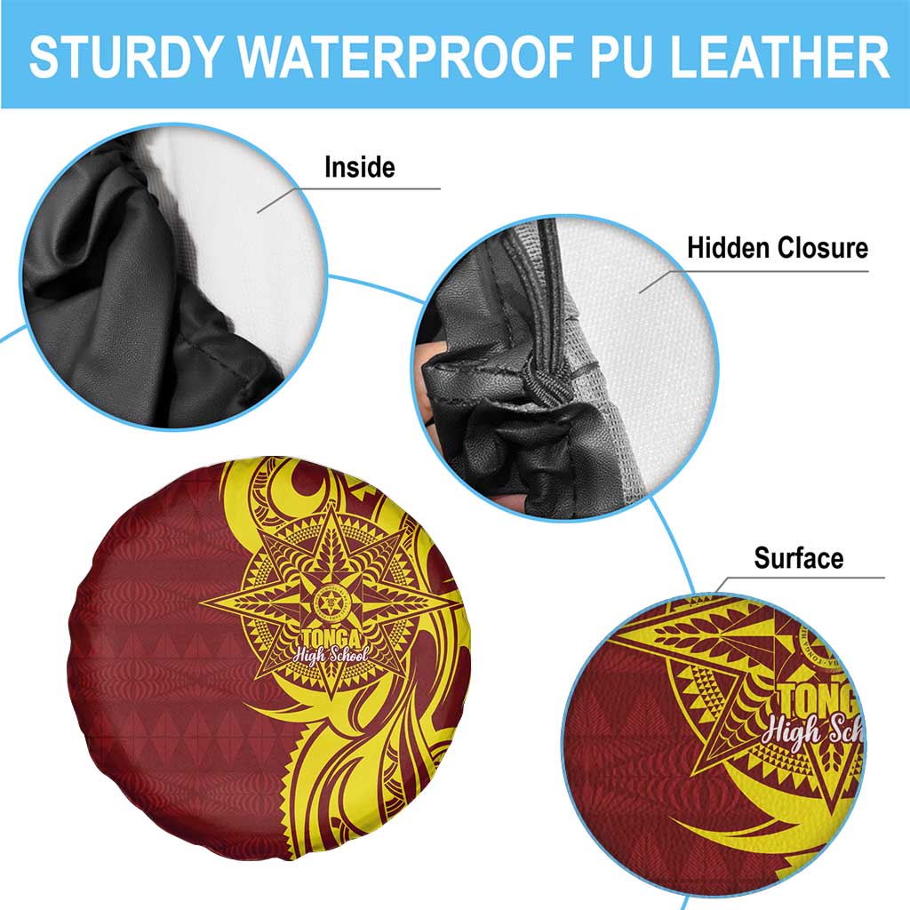 Personalised Tonga High School Spare Tire Cover THS Tongan Ngatu Pattern - Polynesian Pride