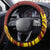 Tonga High School Steering Wheel Cover THS Tongan Ngatu Pattern - Polynesian Pride