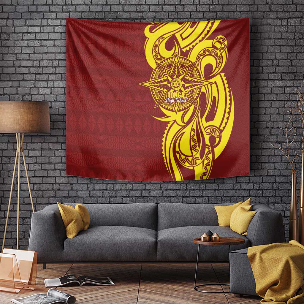 Personalised Tonga High School Tapestry THS Tongan Ngatu Pattern - Polynesian Pride