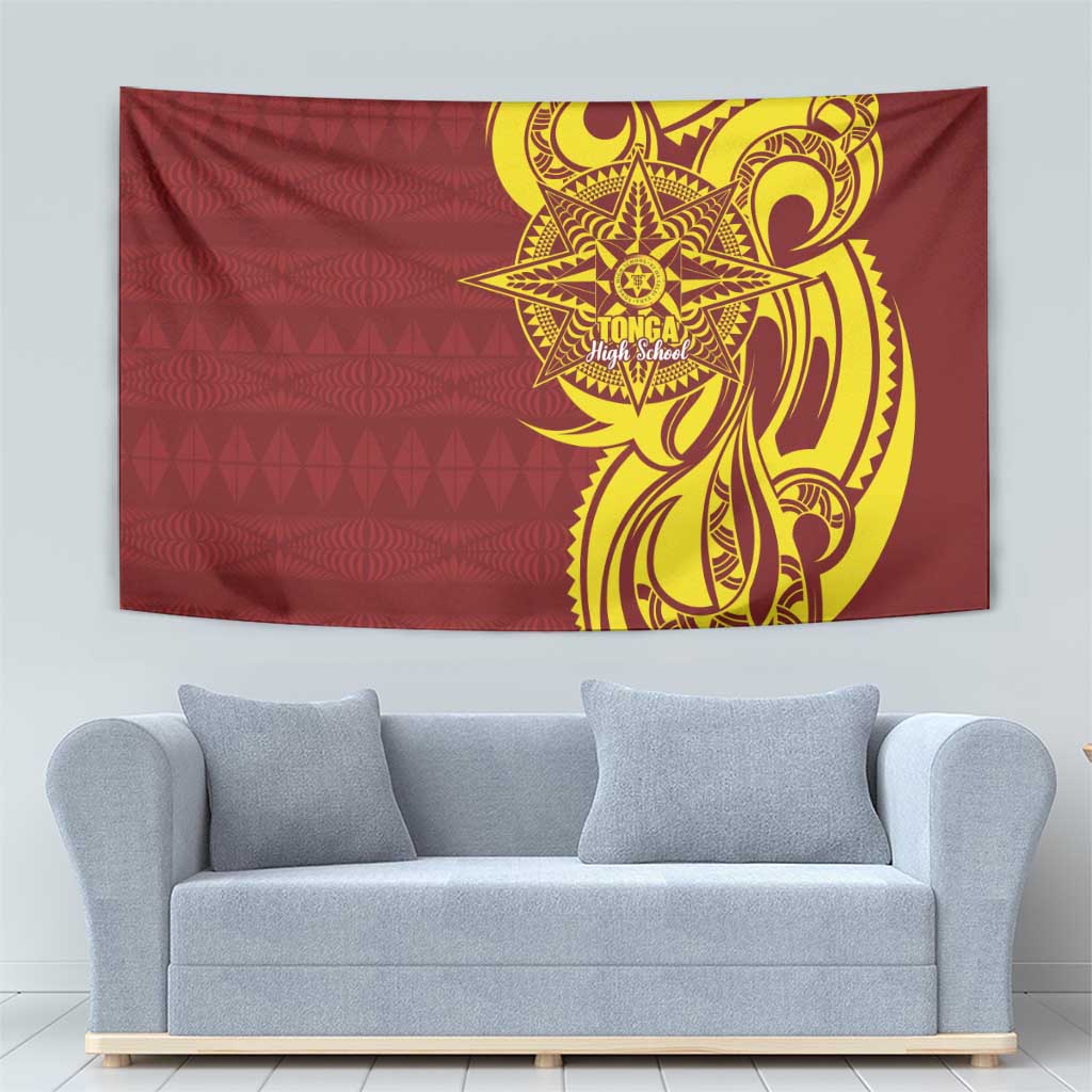 Personalised Tonga High School Tapestry THS Tongan Ngatu Pattern - Polynesian Pride